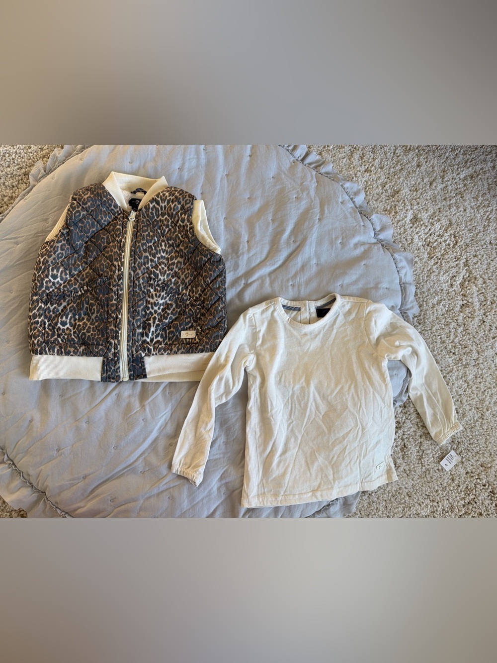 7 For All Mankind Girls 2-Piece Set Vest + Long Sleeve Top - Picture 3 of 3